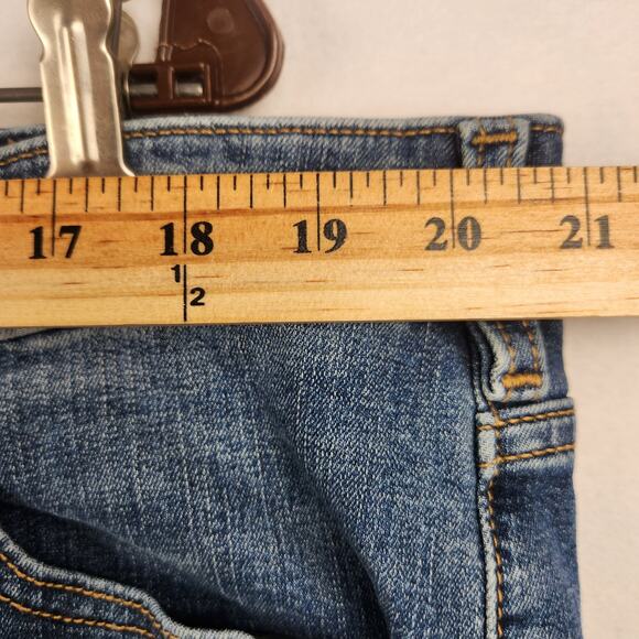 Lane Bryant Jeans Mid Rise Super Stretch Bootcut Women Plus 24R Blue Distressed - Picture 15 of 16